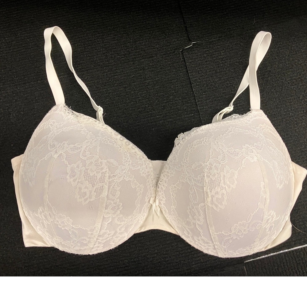 Maidenform White Floral Lace Underwire Bra Padded‎ Adjustable Straps 38D DM9900